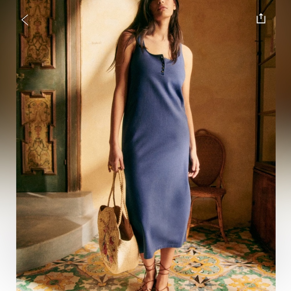 Sezane Ariana Blue Dress Sz XS